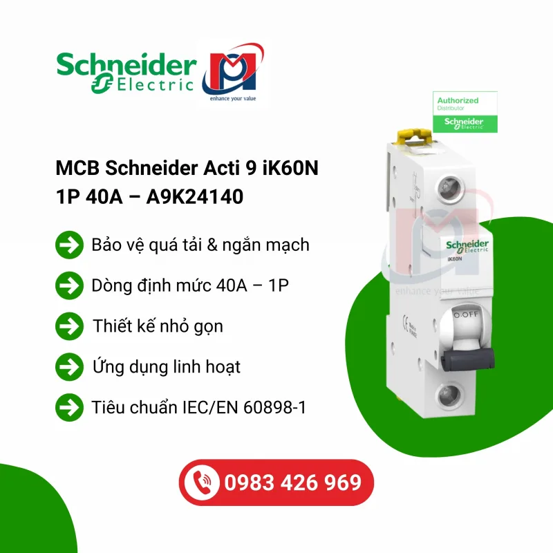 MCB Schneider Acti 9 iK60N 1P 40A