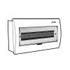 Tủ điện âm tường mặt nhựa E4FC 14/18L