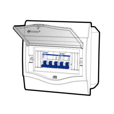 Tủ điện âm tường mặt nhựa V4FC5/8LA
