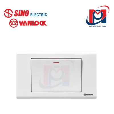 Công tắc đơn 2 chiều có đèn báo đỏ - Sino Vanlock - S181N2R/DL