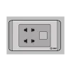 Ổ cắm đôi 2 chấu 1 lỗ S68GU2/X