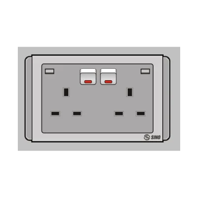 Ổ cắm đôi 13A 3 chấu vuông S68G25SN