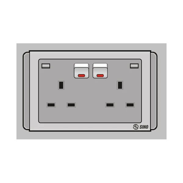 Ổ cắm đôi 13A 3 chấu vuông S68G25SN