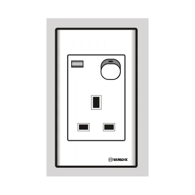 Ổ cắm 13A 3 chấu vuông S1813SN