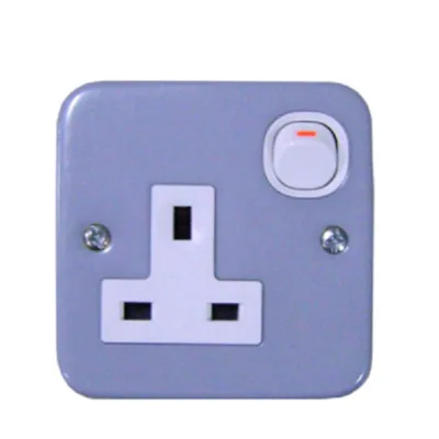 Bộ ổ cắm đơn 3 chấu có công tắc, mặt kim loại - Schneider - E30 - ESM15_G19