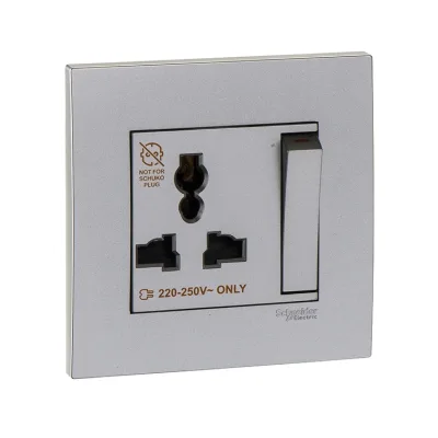 Bộ ổ cắm đơn đa năng có công tắc KB113LS_AS Schneider