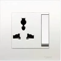 Bộ ổ cắm đơn đa năng có công tắc KB113LS_WE Schneider