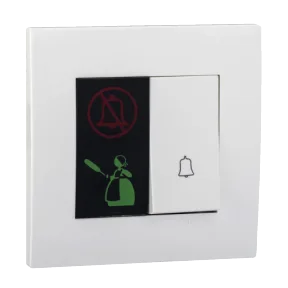 KB31BD_C_WE Do Not Disturb and Clean Up Room with Bell Press - 10A 250V 1 gang 1 way switch