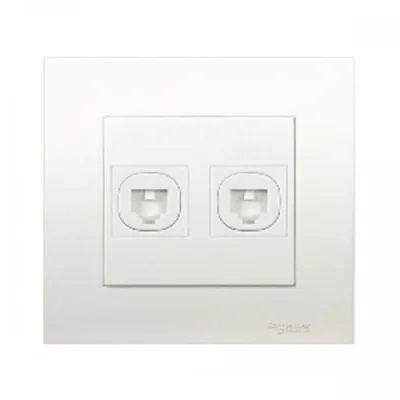 Ổ cắm điện thoại đôi Vivace - Schneider - Màu Bạc - KB32TS_AS