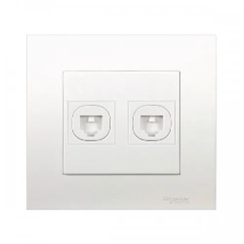 Ổ cắm điện thoại đôi Vivace - Schneider - Màu Bạc - KB32TS_AS