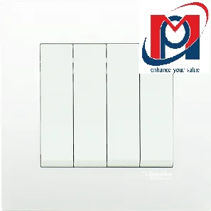 Bộ công tắc bốn 1 chiều 16AX Vivace- Schneider - Màu trắng - KB34_1_WE