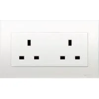 Ổ cắm đôi lỗ vuông KBT426_WE Schneider