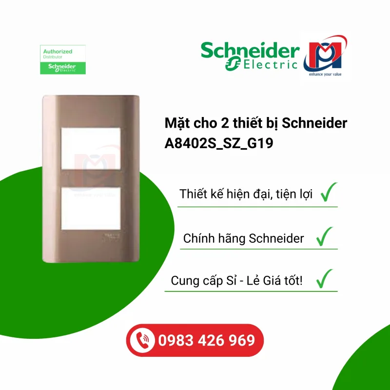 Mặt cho 2 thiết bị Schneider A8402S_SZ_G19
