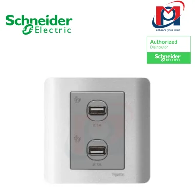 Ổ đôi cổng USB 2.1A - Schneider - E8432USB
