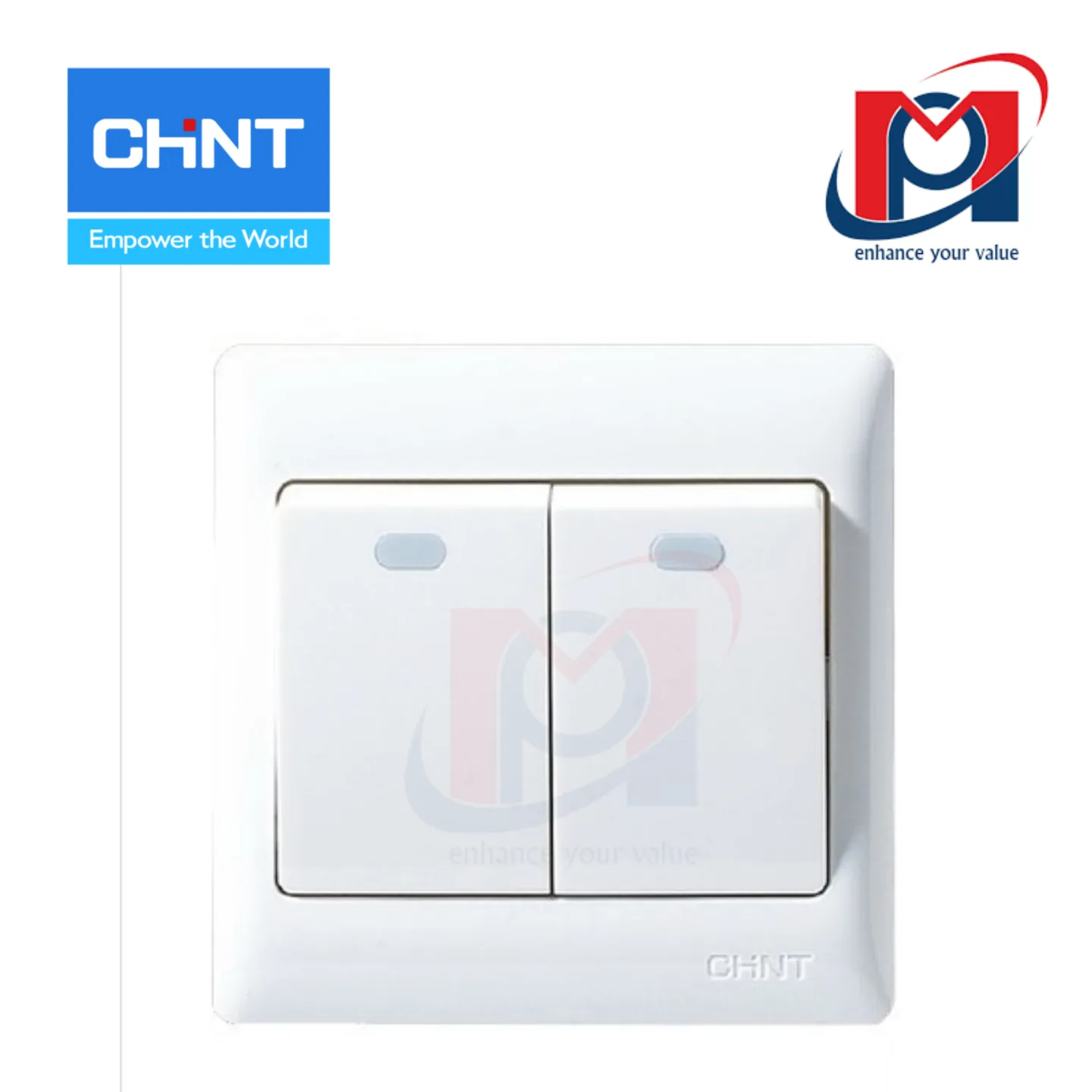 NEW7-G00400A - Bộ công tắc đôi 2 chiều 10AX 250V màu trắng - Chint - 737443