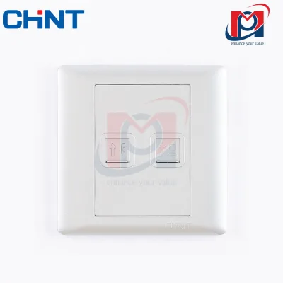 NEW7-G20910A - Bộ ổ cắm điện thoại, ổ cắm mạng Cat 6 màu trắng - Chint - 737611