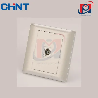 NEW7-G21402 - Bộ ổ cắm Tivi đơn màu vàng - Chint - 737647
