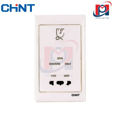 G NEW7-300/X - Bộ ổ cắm dao cạo râu 110V/240V màu vàng - Chint - 737345