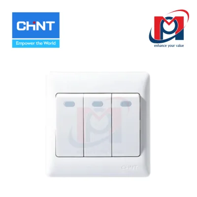 NEW7-G00500A - Bộ công tắc ba 1 chiều 10AX 250V màu trắng - Chint - 737444