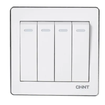 NEW6-D00700 - Bộ công tắc bốn 1 chiều 10AX 250V màu trắng - Chint - 722402