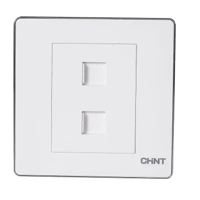 NEW6-D20510 - Bộ ổ cắm mạng đôi Cat 6 màu trắng - Chint