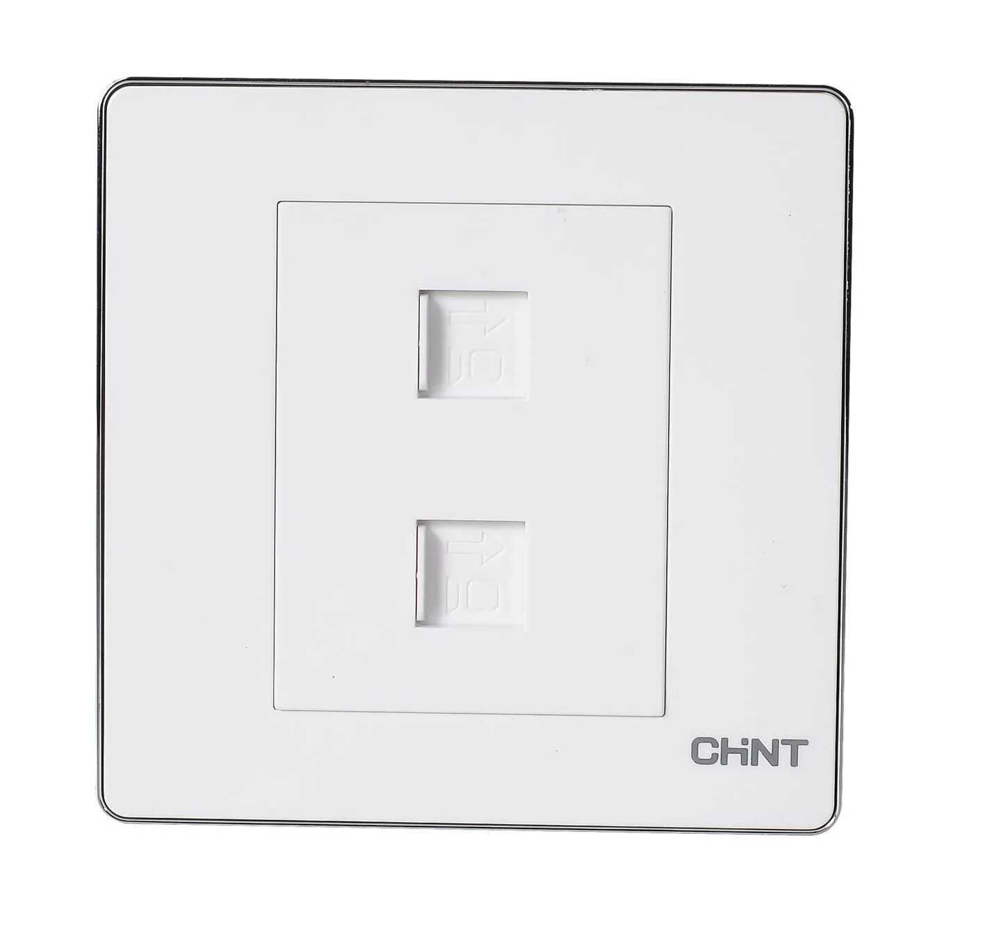 NEW6-D20510 - Bộ ổ cắm mạng đôi Cat 6 màu trắng - Chint