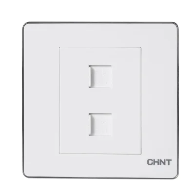 NEW6-D20700 - Bộ ổ cắm Tivi, ổ cắm điện thoại màu trắng - Chint - 722429
