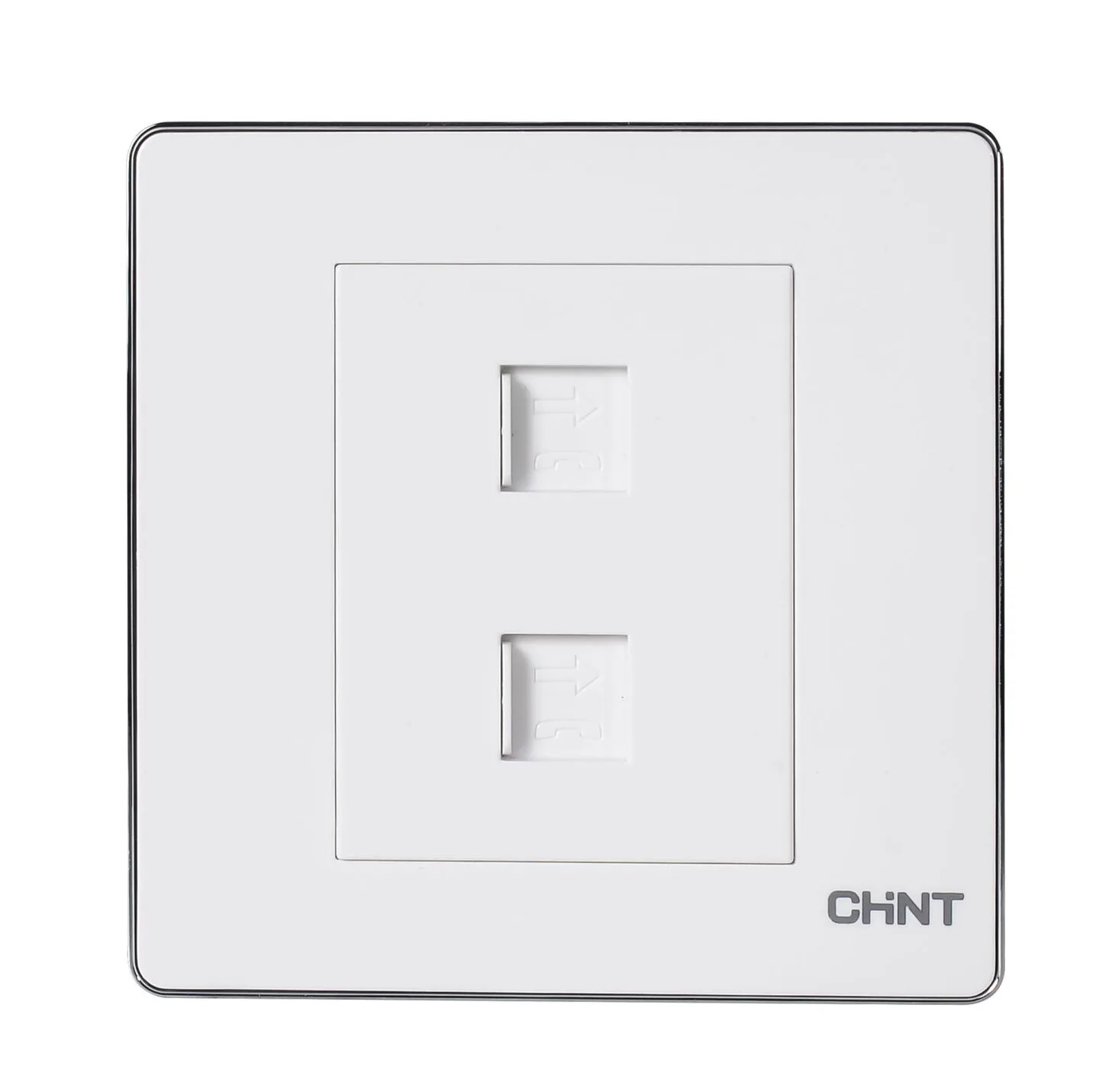 NEW6-D20500 - Bộ ổ cắm mạng đôi Cat 5 màu trắng - Chint - 104426