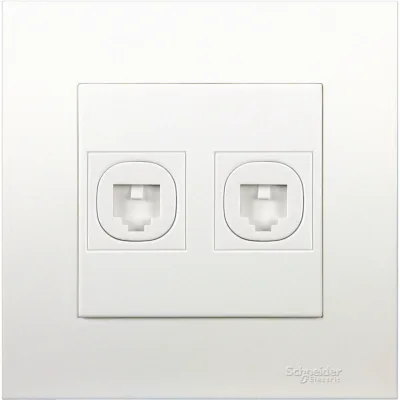 Ổ cắm điện thoại đôi Vivace - Schneider - Màu Trắng - KB32TS