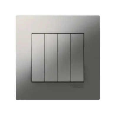 Bộ 4 công tắc 1 chiều Vivace - Schneider - Màu Bạc - KB34S_1_AS_G19