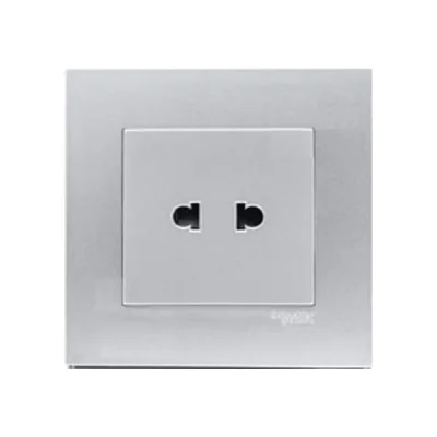 Ổ cắm đơn 2 chấu 10A Vivace - Schneider - Màu Bạc - KB426US_AS_G19