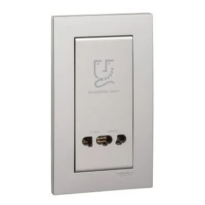 Bộ ổ cắm dao cạo râu Vivace - Schneider - Màu Bạc - KBT727V_AS_G19