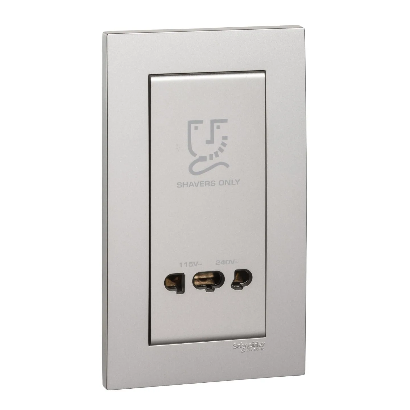 Bộ ổ cắm dao cạo râu Vivace - Schneider - Màu Bạc - KBT727V_AS_G19