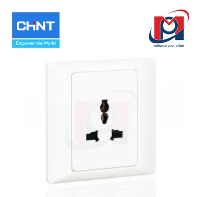 NEW7-G123 - Bộ ổ cắm đa năng 3 chấu 10A 250V màu trắng - Chint - 737080