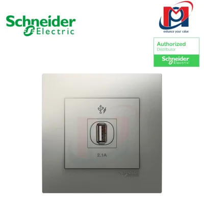 Ổ cắm sạc USB đơn 2.1A Vivace - Schneider - Màu Bạc - KB31USB_AS_G19