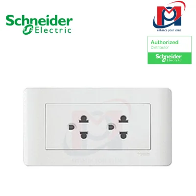 Bộ ổ cắm đôi 3 chấu trắng - Schneider - E84426UEST2RWE_G19