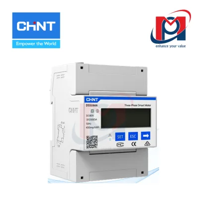 Đồng hồ đo công suất Dinrail 3 pha DTSU666 3×230/400V 5(80)A - Chint - 195291
