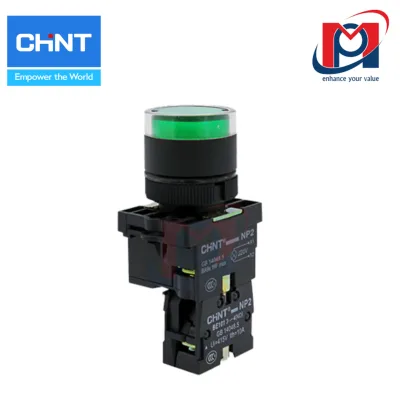 Nút nhấn có đèn màu xanh lục 1NO-NP2-EW3361 24V LED - Chint - 574261