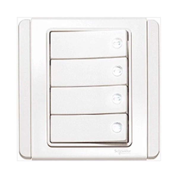Công tắc bốn 1 chiều màu trắng - Schneider - E3034H1_FWWW