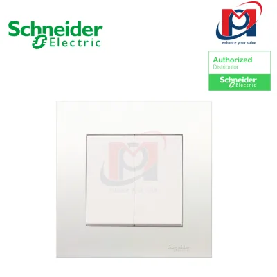 Bộ công tắc đôi 2 chiều 16AX Vivace - Schneider - Màu Trắng - KB32_WE_G19