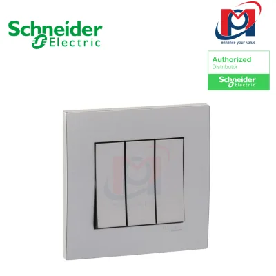 Bộ công tắc ba 1 chiều 16AX Vivace - Schneider - Màu Bạc - KB33_1_AS_G19