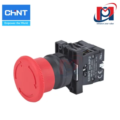 Nút dừng khẩn cấp màu đỏ 1NC Ø40 xoay để reset NP2- ES542 - Chint - 574833