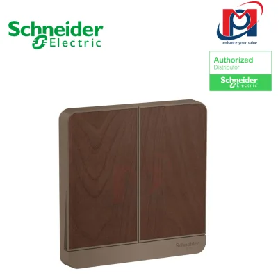 Mặt cho 2 công tắc màu gỗ - Schneider - E8332_WD