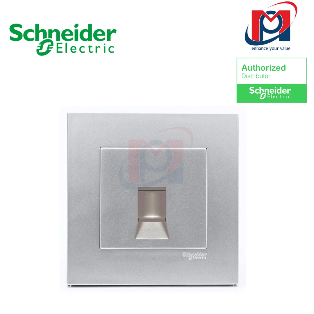 Ổ cắm mạng cat6 đơn Vivace - Schneider - Màu Bạc - KB31RJ6_AS