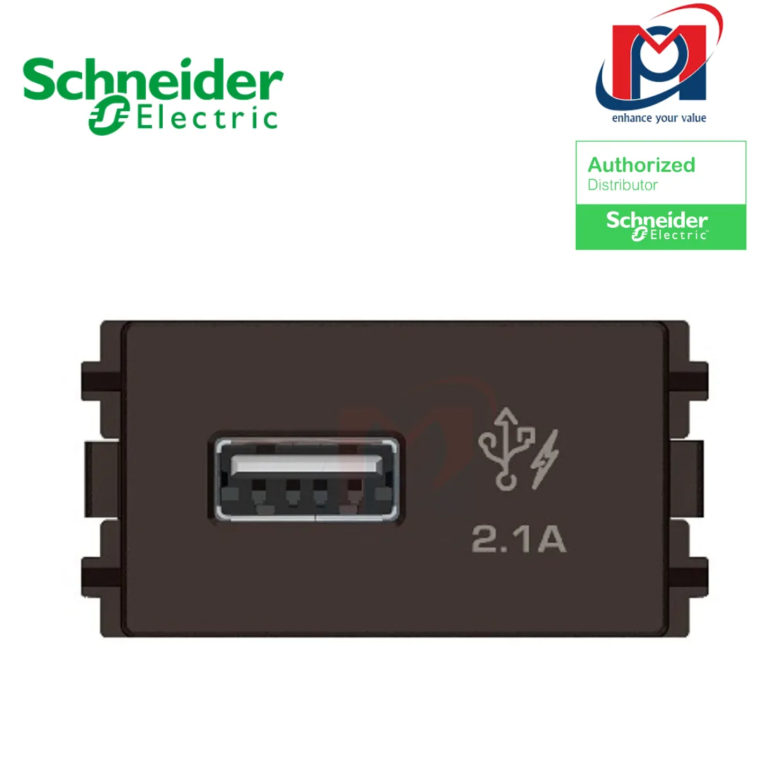 Ổ cắm sạc USB đơn 2.1A Zencelo A - Schneider - màu đồng - 8431USB_BZ