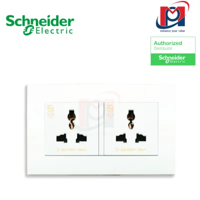 Ổ cắm đôi 13A Vivace - Schneider - Màu Trắng - KBT413S_WE_G19