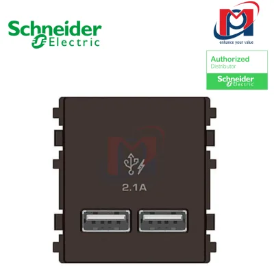 Ổ cắm sạc USB đôi 2.1A Zencelo A - Schneider - màu đồng - 8432USB_BZ