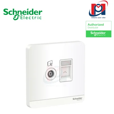 Bộ ổ cắm TV và Bộ ổ cắm mạng cat5 AvatarOn - Schneider - E8332TVRJS5_WE_G19 - E8332TVRJS5_WG_G19
