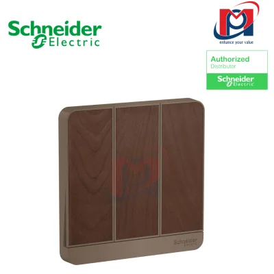 Mặt cho 3 công tắc màu gỗ - Schneider - E8333_WD_G19