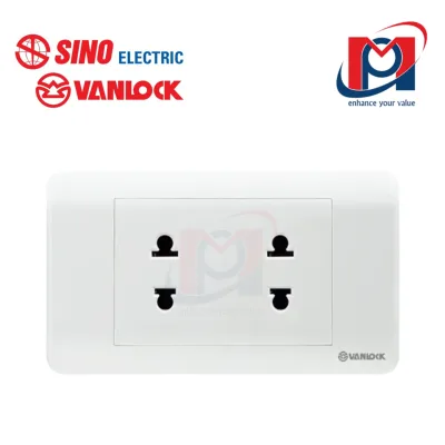 2 ổ cắm 2 chấu 16A ZL - Sino Vanlock - ZLU2